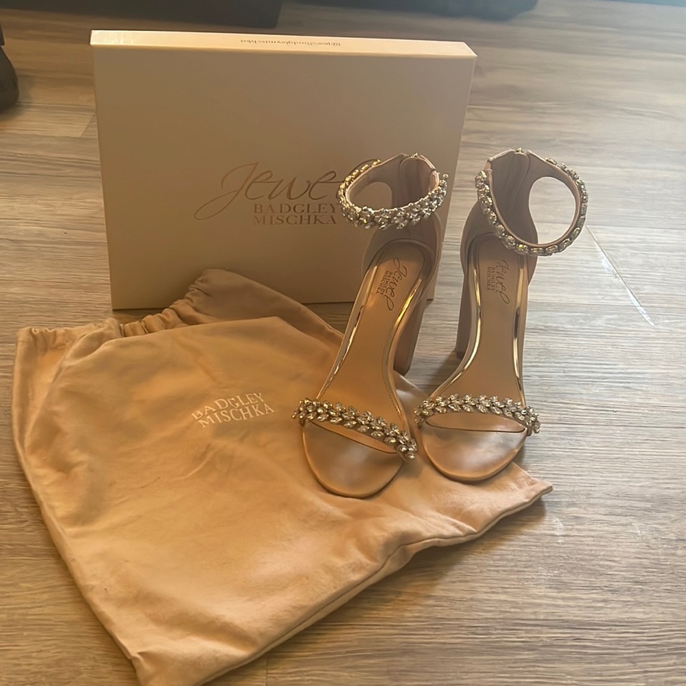 Jewel Badgley Mischka wedding shoes!